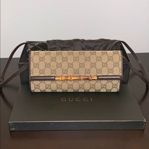 Gucci bamboo clutch mini purse